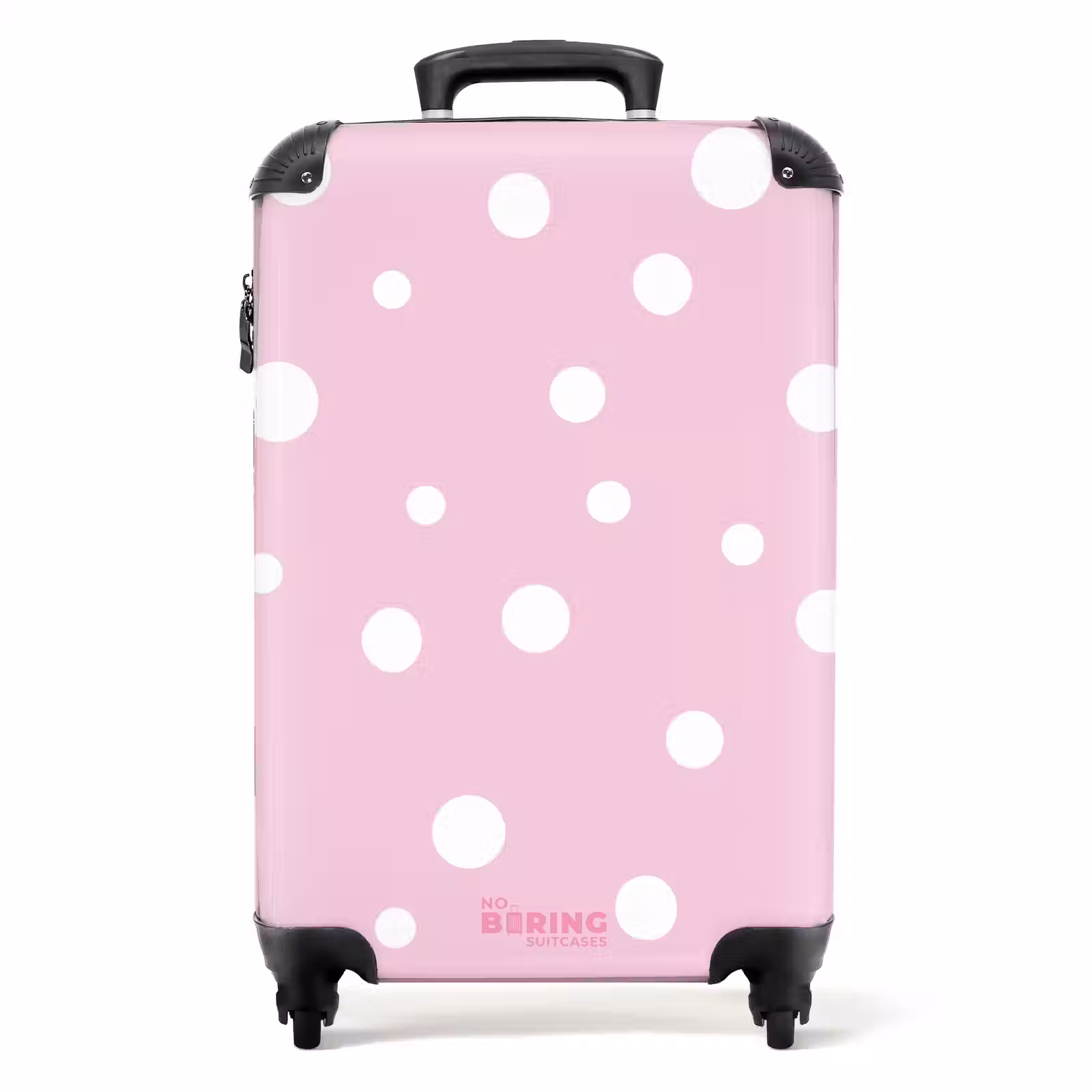 Suitcase - Pink background with white dots — 1