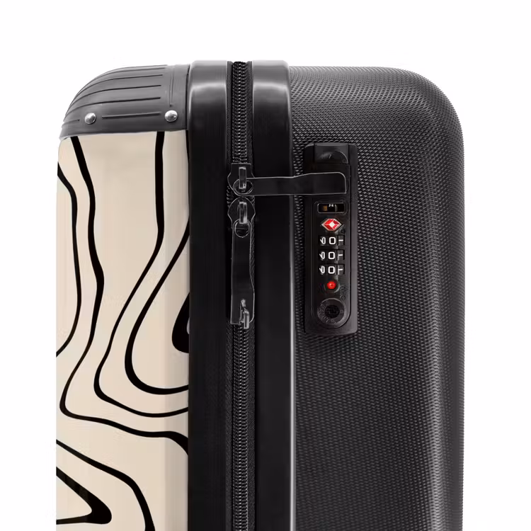 Suitcase - Beige background with abstract black lines — 5