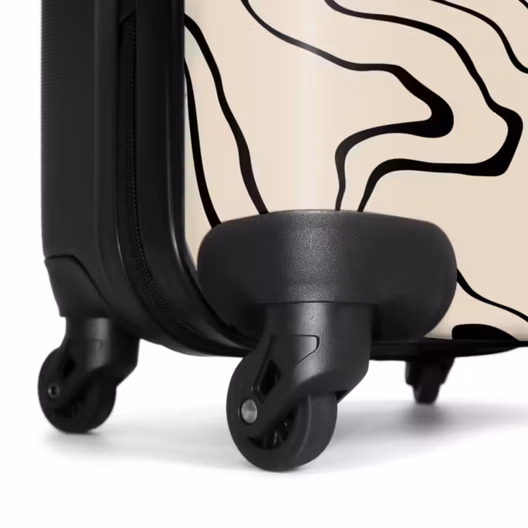 Suitcase - Beige background with abstract black lines — 6