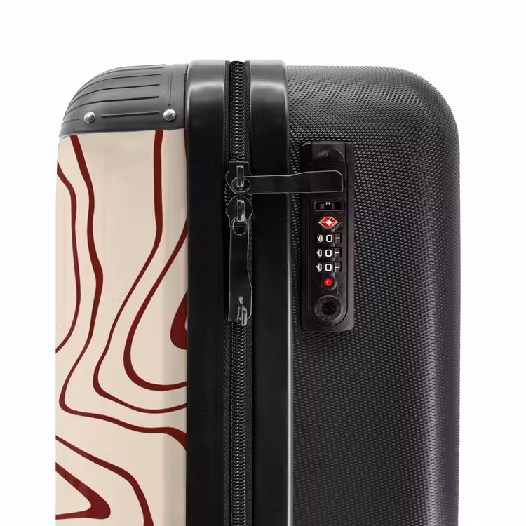 Suitcase - Beige background with abstract red lines — 5