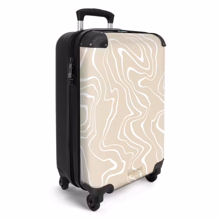 Suitcase - Beige background with abstract white lines — 4