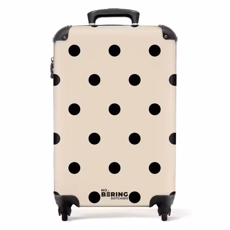 Suitcase - Beige background with black dots — 1