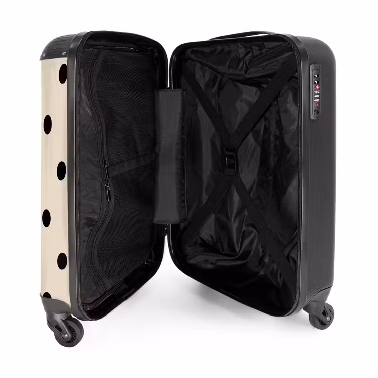 Suitcase - Beige background with black dots — 3