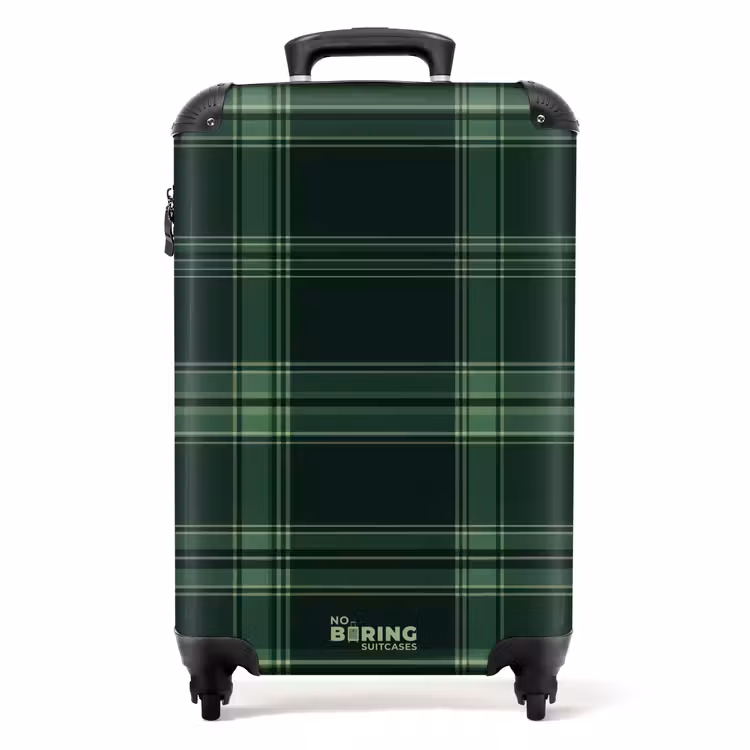 Suitcase - Classic checkered pattern in shades of green — 1
