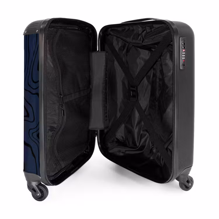 Suitcase - Dark blue background with abstract black lines — 3
