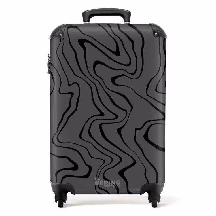 Suitcase - Gray background with abstract black lines — 1