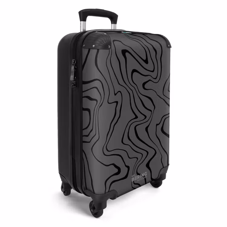 Suitcase - Gray background with abstract black lines — 4