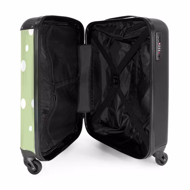 Suitcase - Green background with white dots — 3