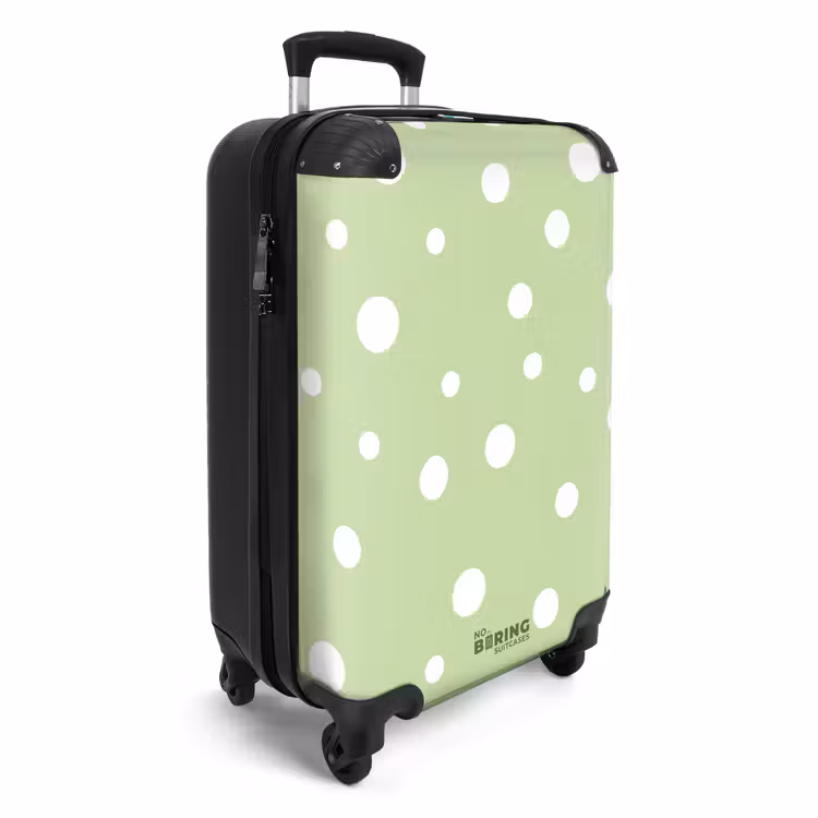 Suitcase - Green background with white dots — 4