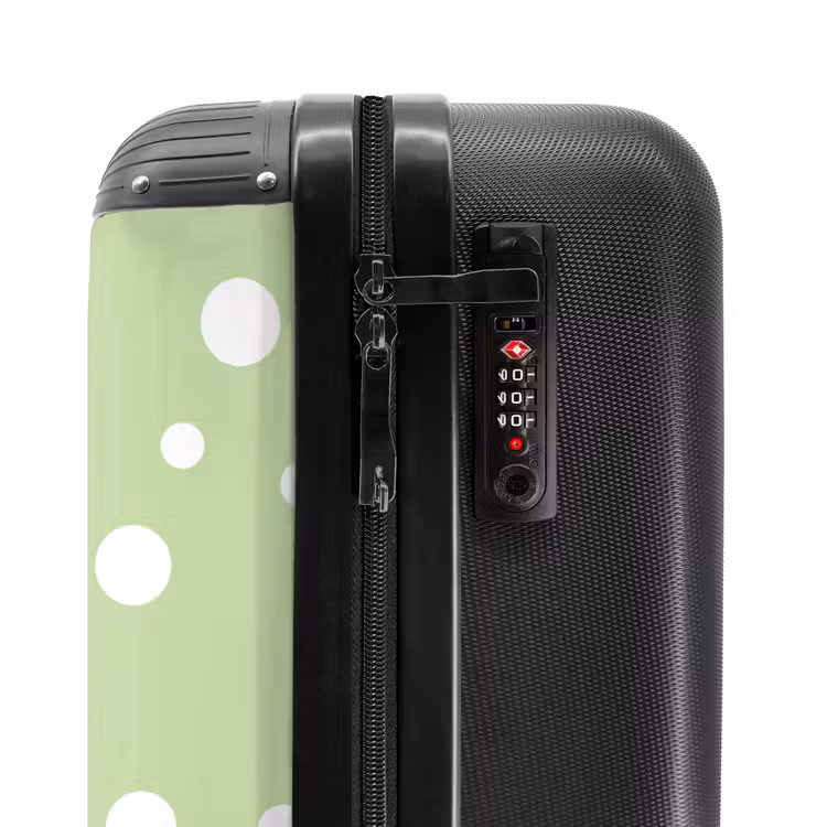 Suitcase - Green background with white dots — 5