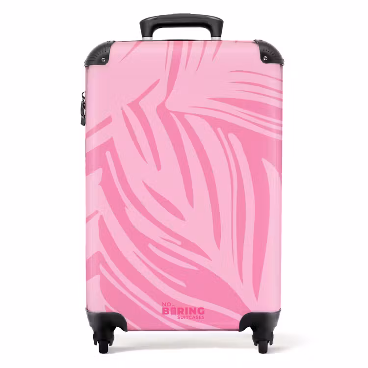 Suitcase - Large leaves in different shades of pink — 1