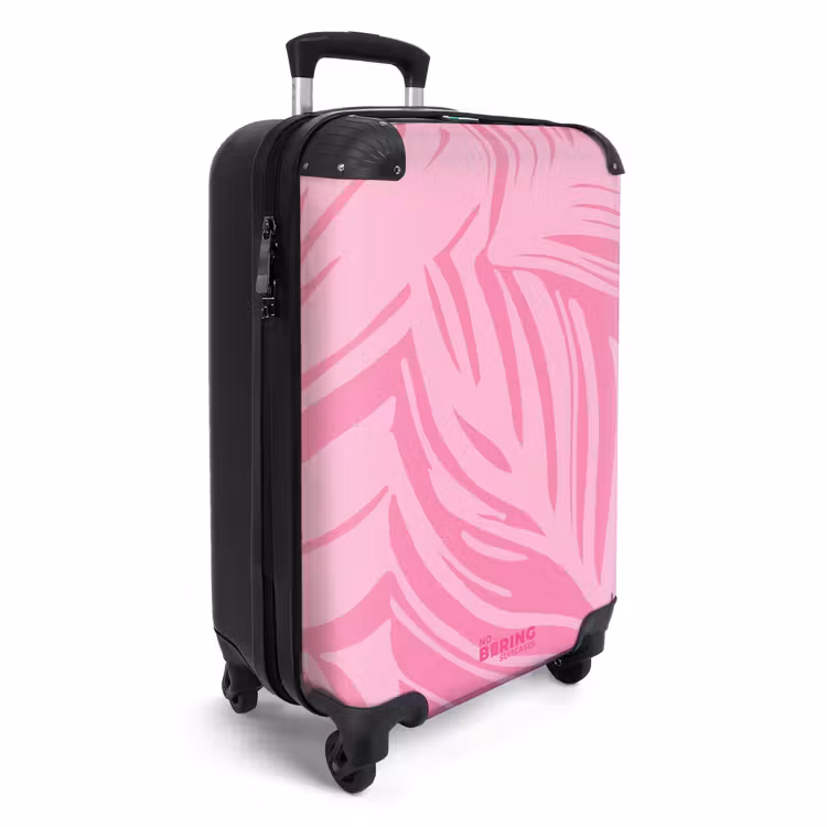 Suitcase - Large leaves in different shades of pink — 4