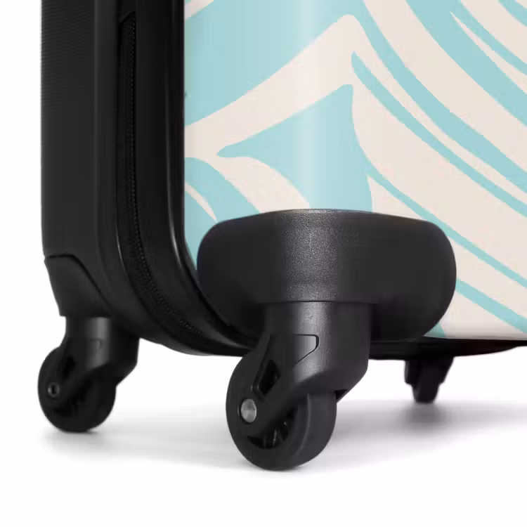 Suitcase - Large leaves in light blue with beige — 6