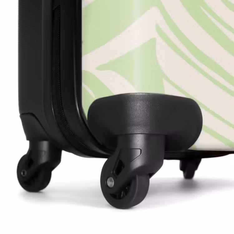 Suitcase - Large leaves in light green with beige — 6