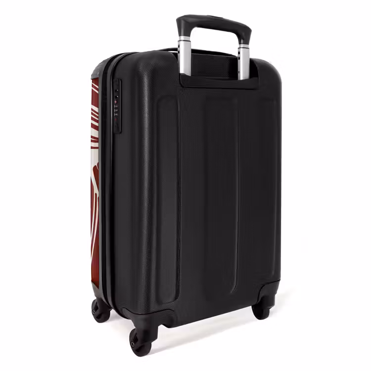 Suitcase - Large leaves in red with beige — 2