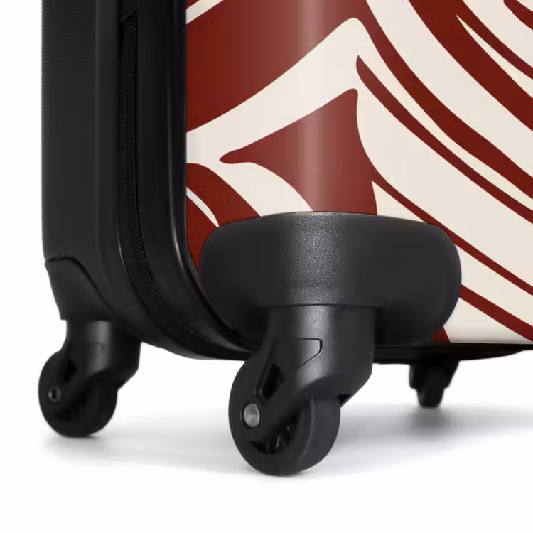 Suitcase - Large leaves in red with beige — 6