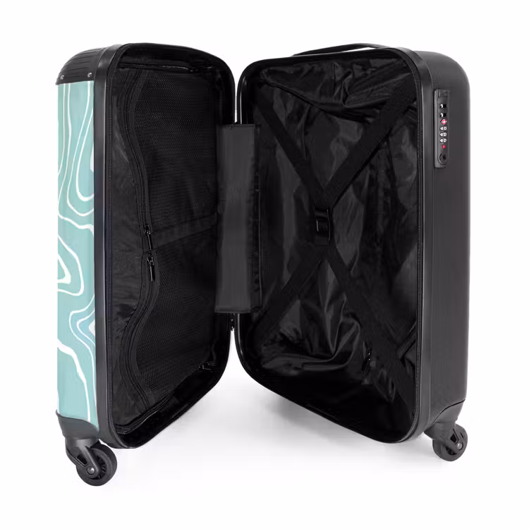 Suitcase - Light blue background with abstract white lines — 3