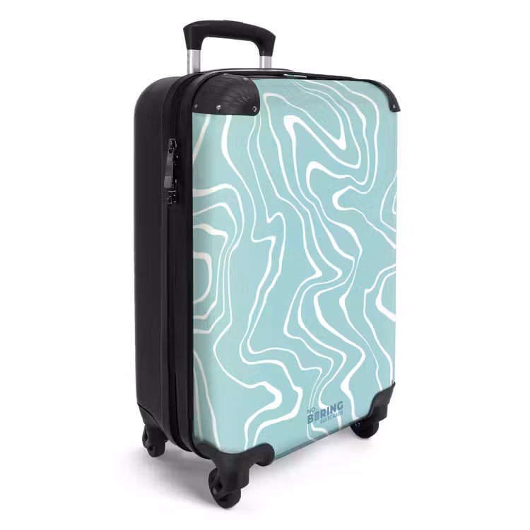 Suitcase - Light blue background with abstract white lines — 4