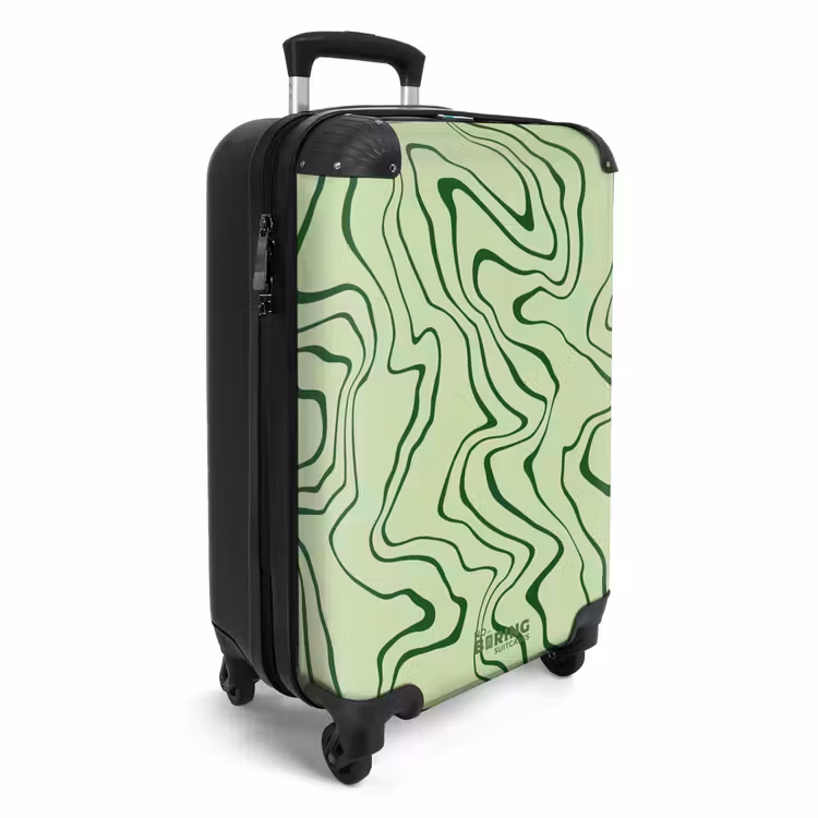 Suitcase - Light green background with abstract dark green lines — 4