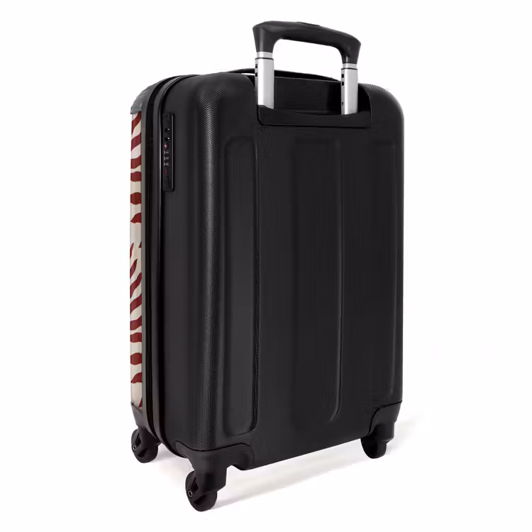 Suitcase - Pattern of leaves in beige with red — 2