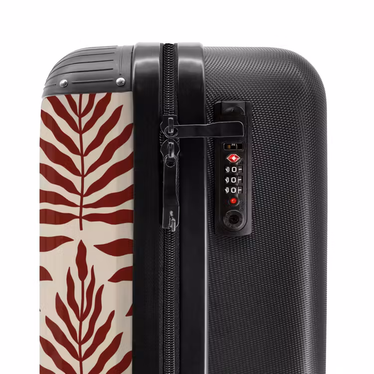Suitcase - Pattern of leaves in beige with red — 5
