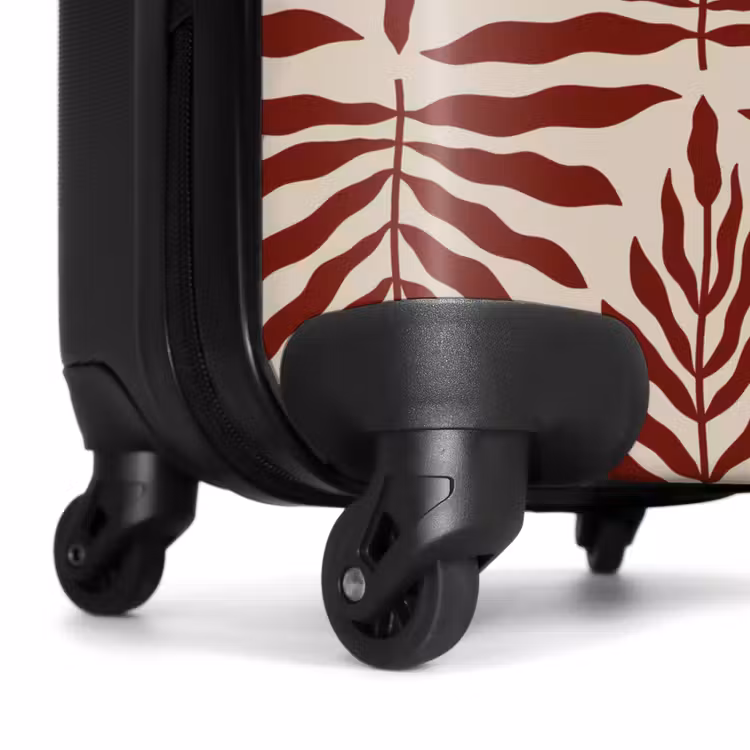 Suitcase - Pattern of leaves in beige with red — 6