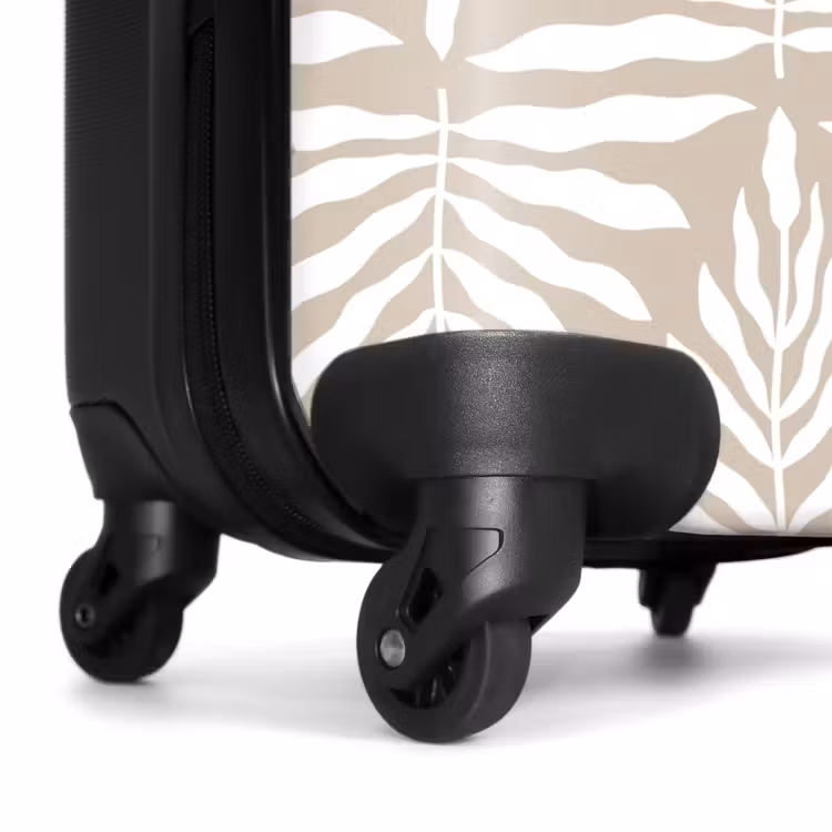 Suitcase - Pattern of leaves in beige with white — 6