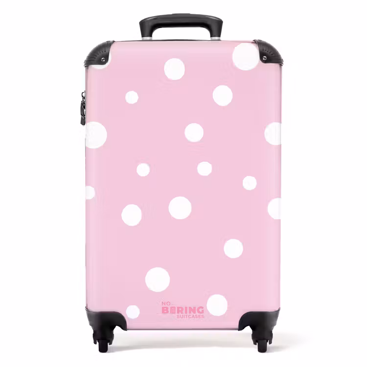 Suitcase - Pink background with white dots — 1