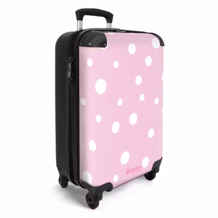 Suitcase - Pink background with white dots — 4