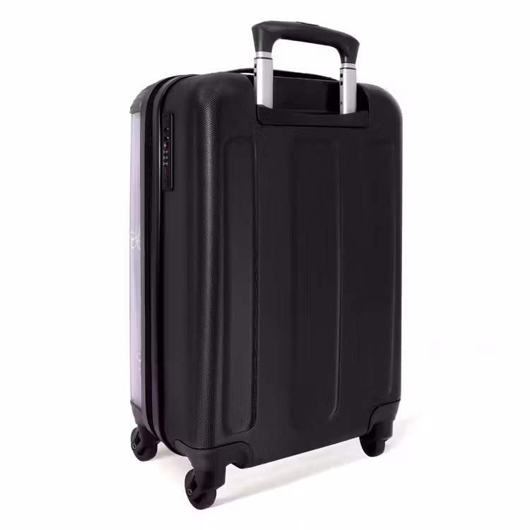 Suitcase - Purple background with white flowers — 2