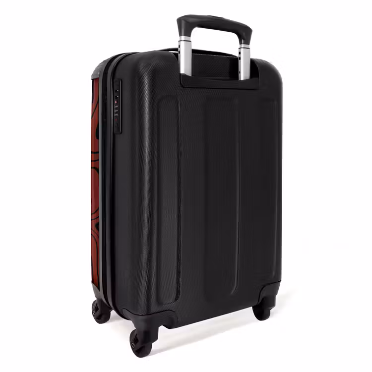 Suitcase - Red background with abstract black lines — 2