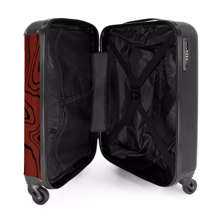 Suitcase - Red background with abstract black lines — 3