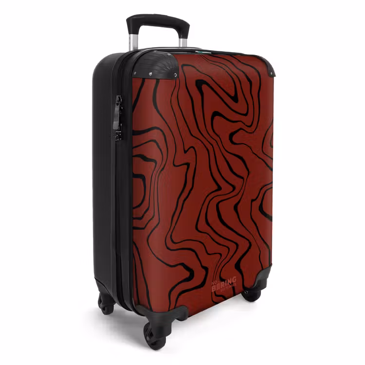 Suitcase - Red background with abstract black lines — 4