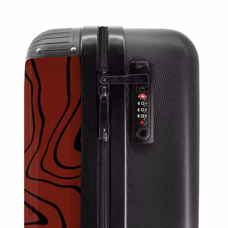 Suitcase - Red background with abstract black lines — 5