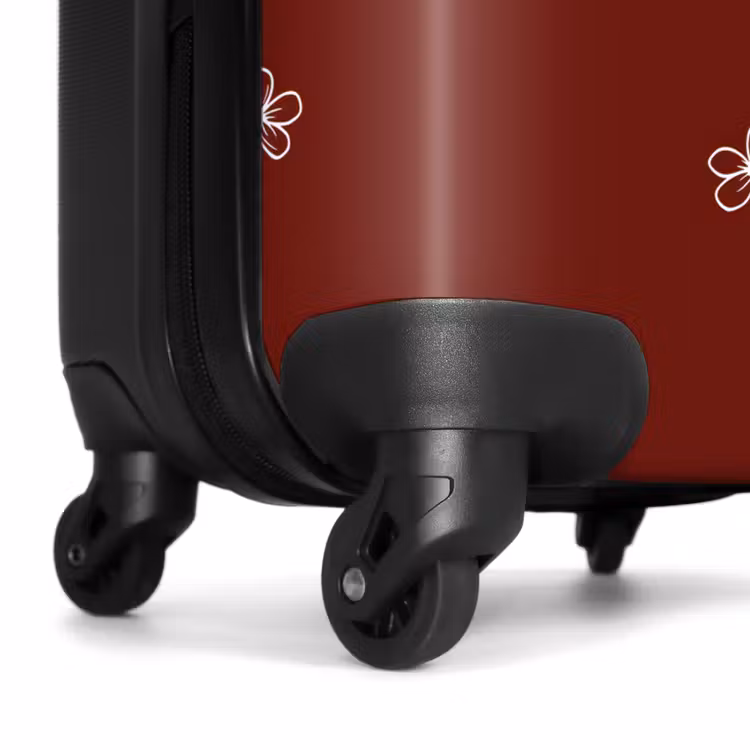 Suitcase - Red background with white flowers — 6