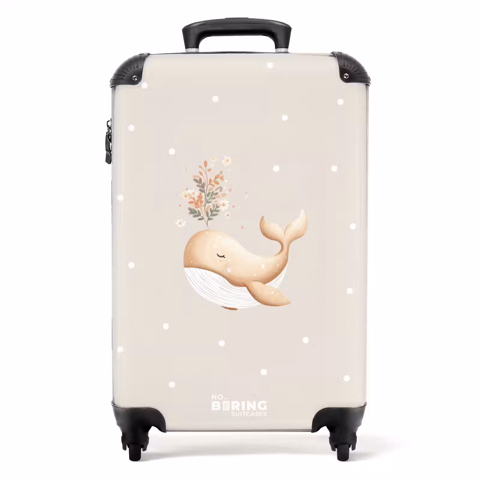 Suitcase - Beige whale in sea of flowers — 1