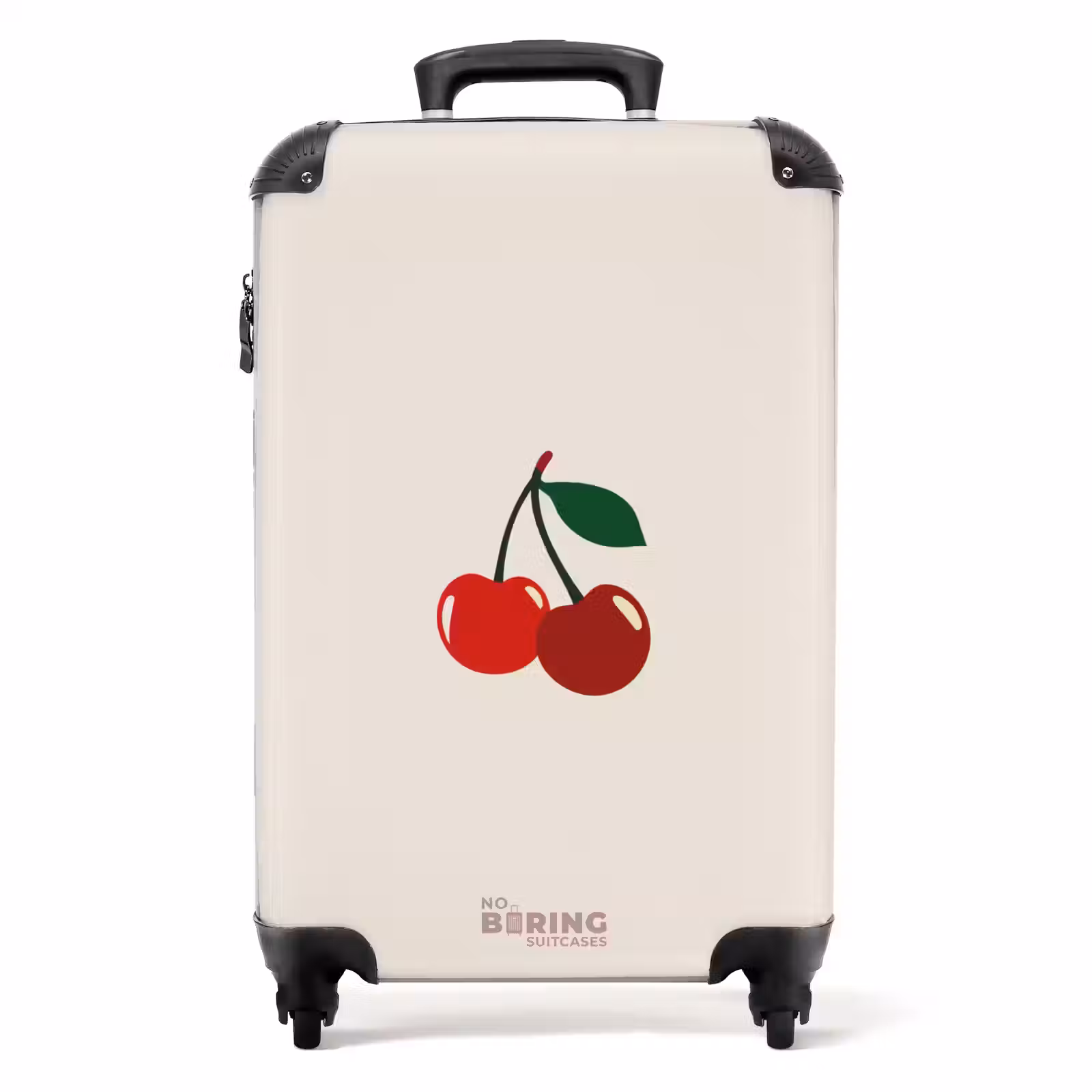 Suitcase - Cherry on beige background — 1