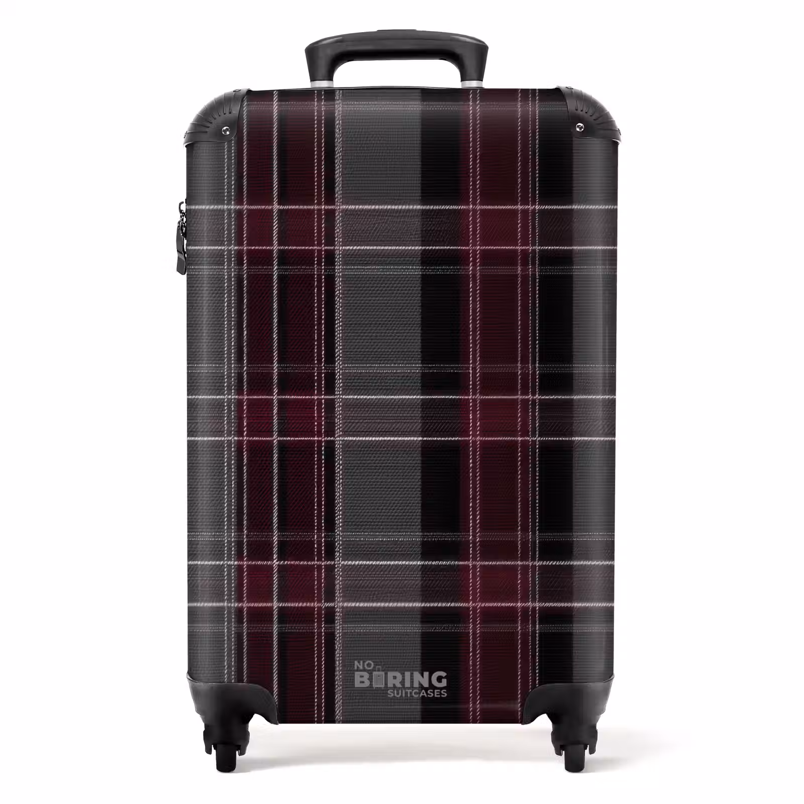Suitcase - Classic checkered pattern in gray and red — 1
