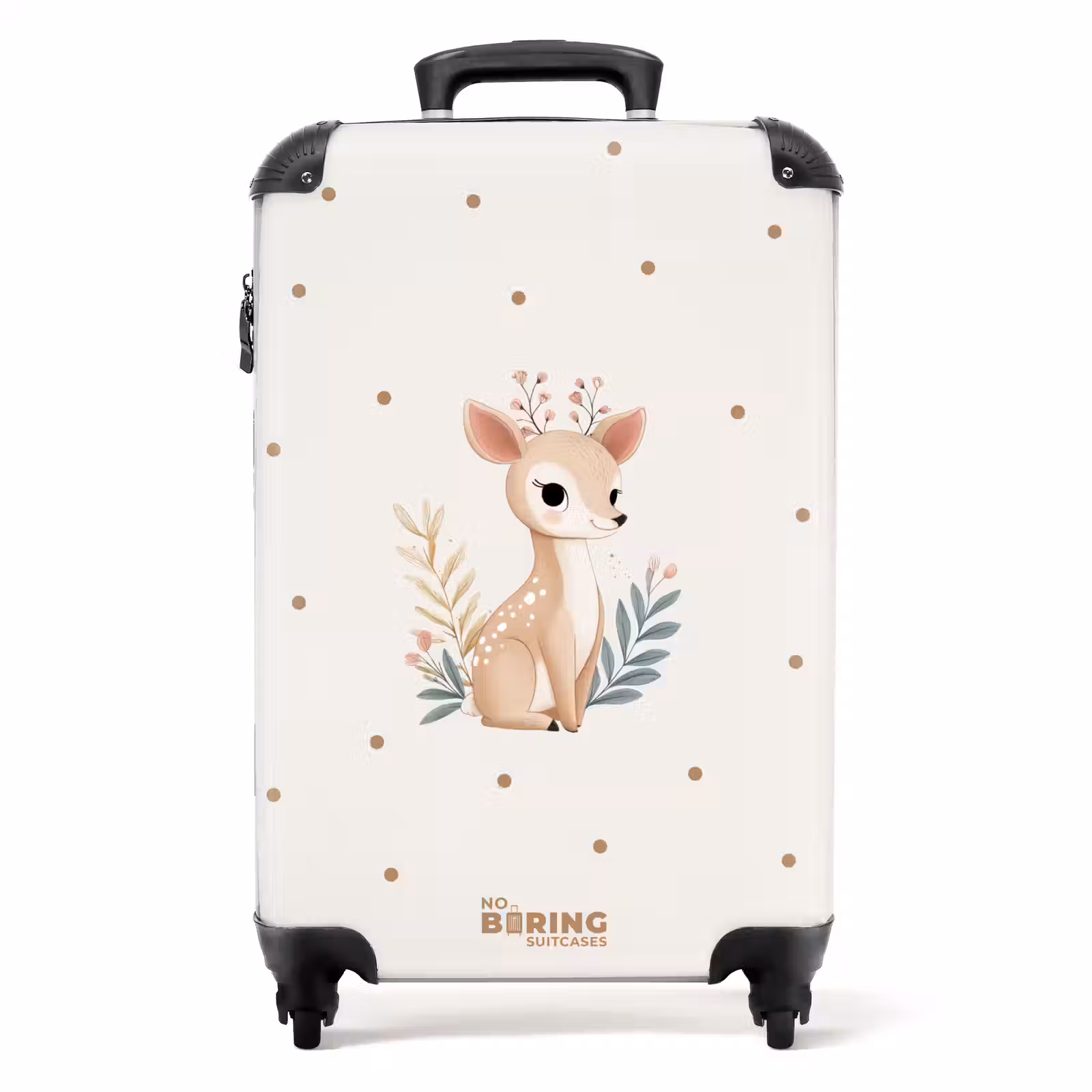 Suitcase - Deer with plants in a field of dots — 1