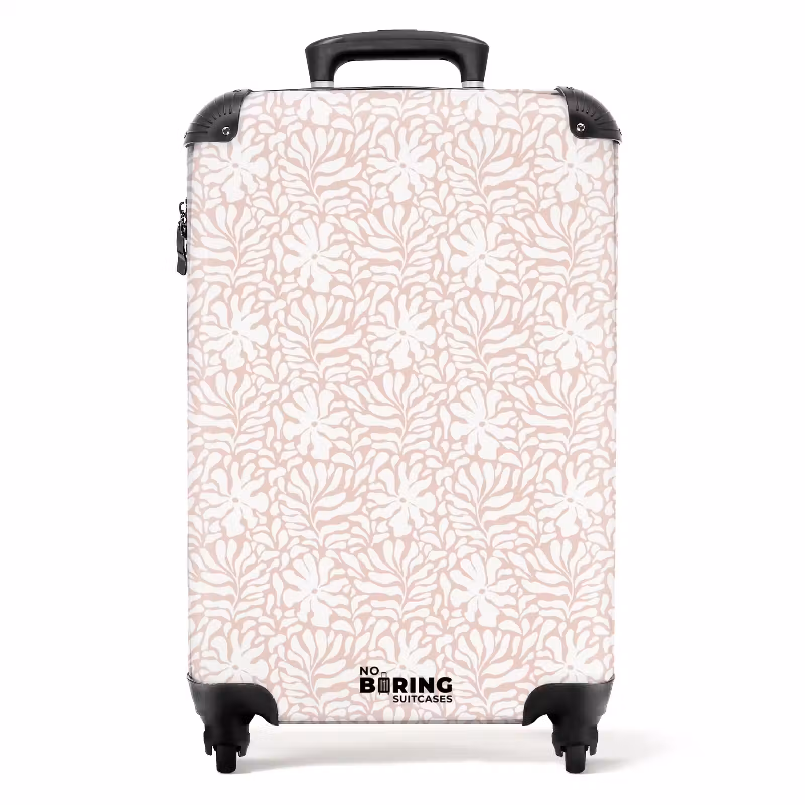 Suitcase - Flowers and leaves on beige background — 1