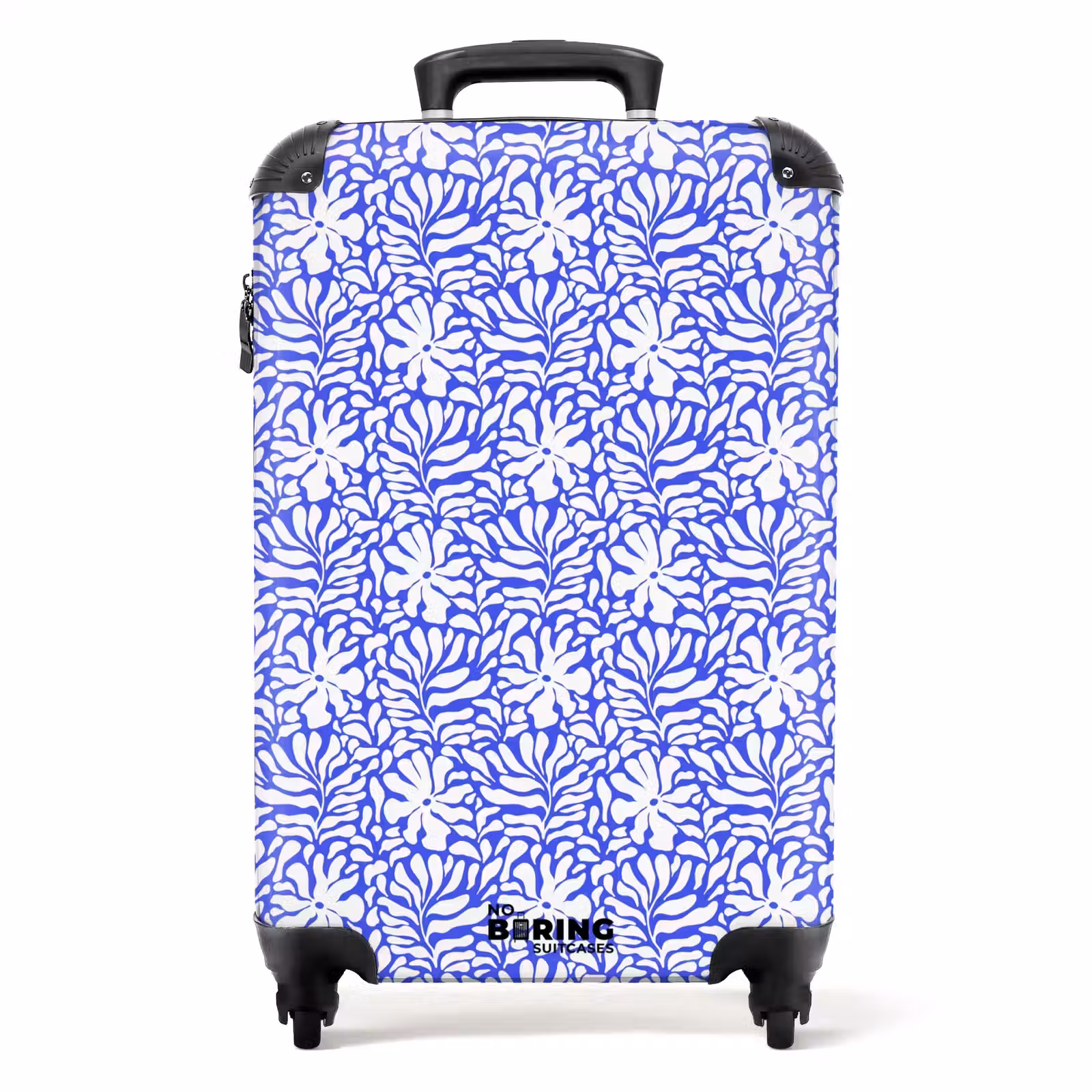 Suitcase - Flowers and leaves on blue background — 1
