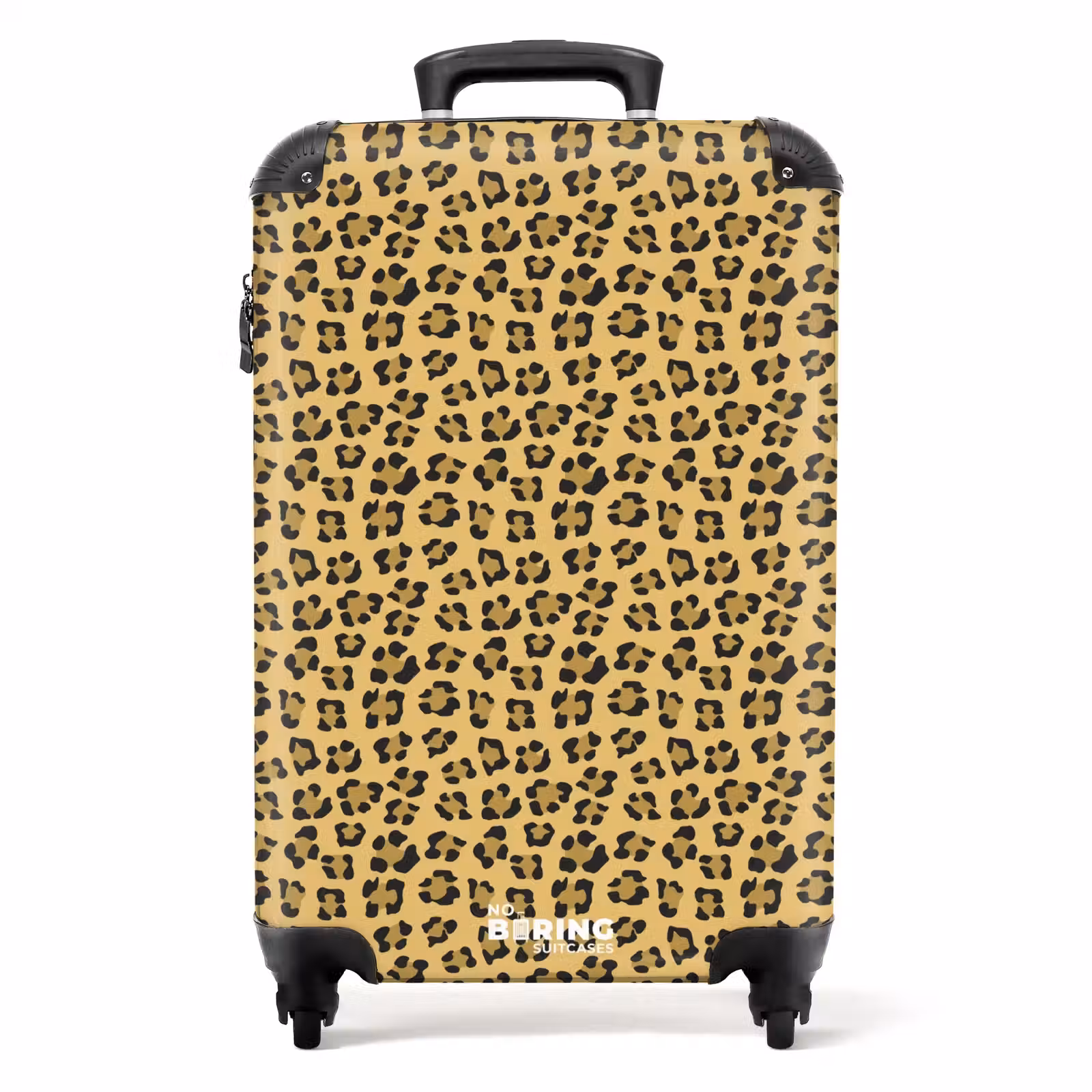 Suitcase - Leopard print on golden yellow background — 1