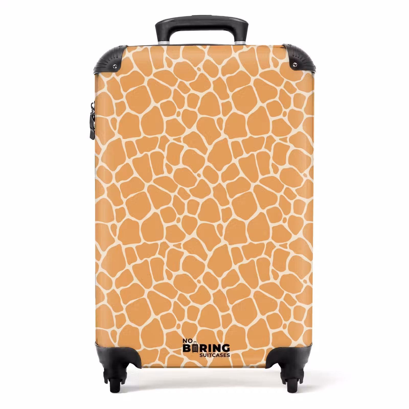 Suitcase - Pattern of giraffe print in orange with beige — 1