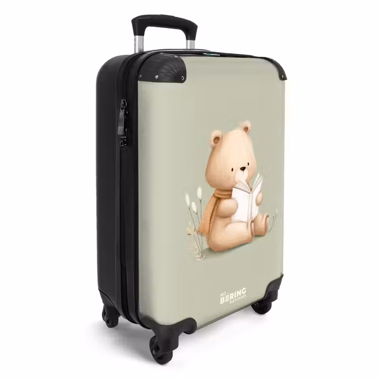 Suitcase - A brown bear with a book - Green — 4