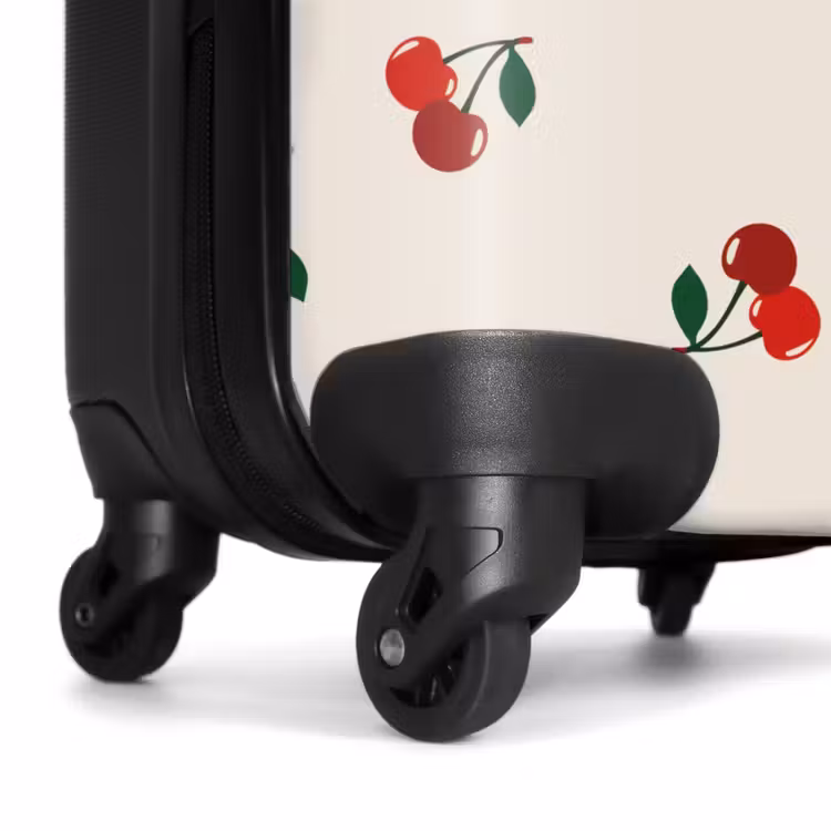 Suitcase - Beige background with pattern of large cherries — 6