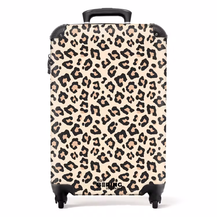 Suitcase - Beige leopard spot pattern — 1