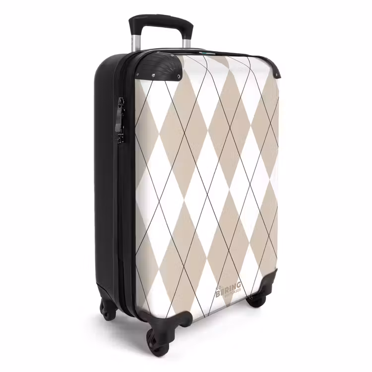 Suitcase - Beige plaid pattern — 4