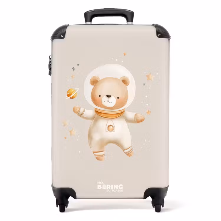 Suitcase - Beige space bear floats among stars — 1