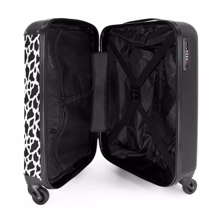 Suitcase - Black and white cow spot pattern — 3