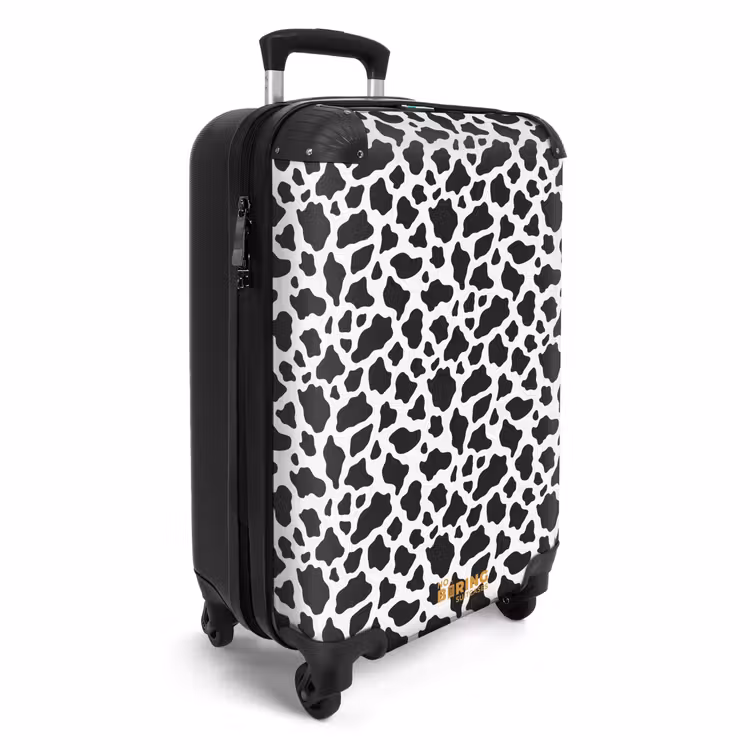 Suitcase - Black and white cow spot pattern — 4